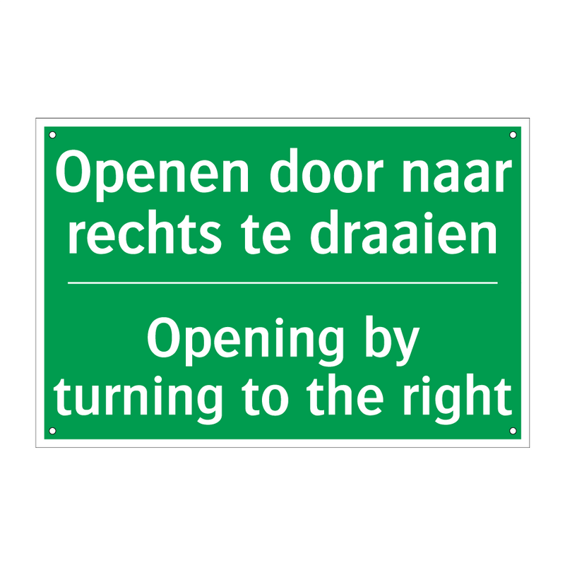 Openen door naar rechts te draaien /.../ - Opening by turning to the /.../