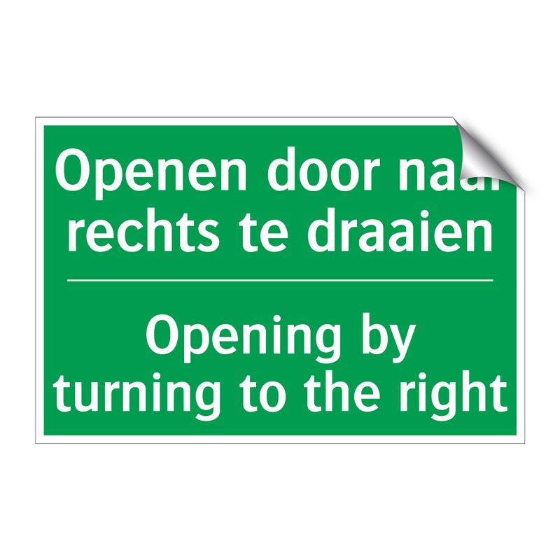 Openen door naar rechts te draaien /.../ - Opening by turning to the /.../