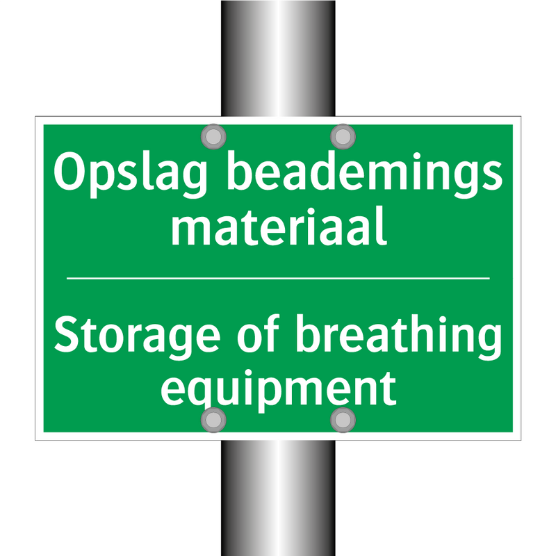 Opslag beademings materiaal - Storage of breathing equipment /.../