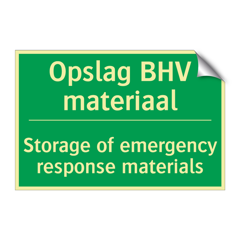 Opslag BHV materiaal - Storage of emergency response /.../