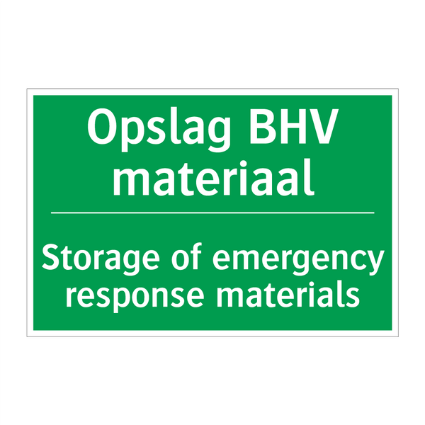 Opslag BHV materiaal - Storage of emergency response /.../