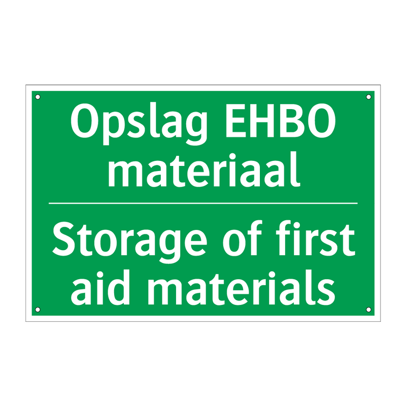 Opslag EHBO materiaal - Storage of first aid materials /.../