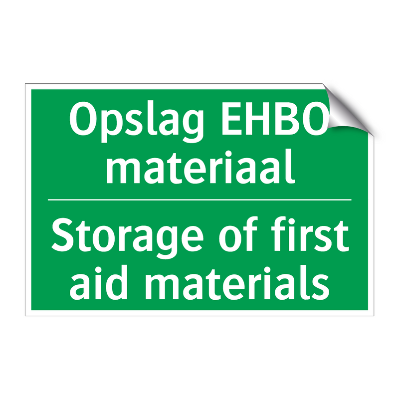 Opslag EHBO materiaal - Storage of first aid materials /.../