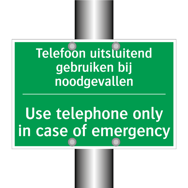 Telefoon uitsluitend gebruiken /.../ - Use telephone only in case /.../