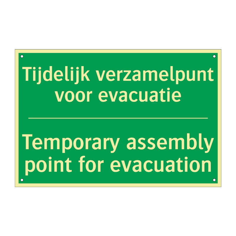 Tijdelijk verzamelpunt voor evacuatie /.../ - Temporary assembly point /.../