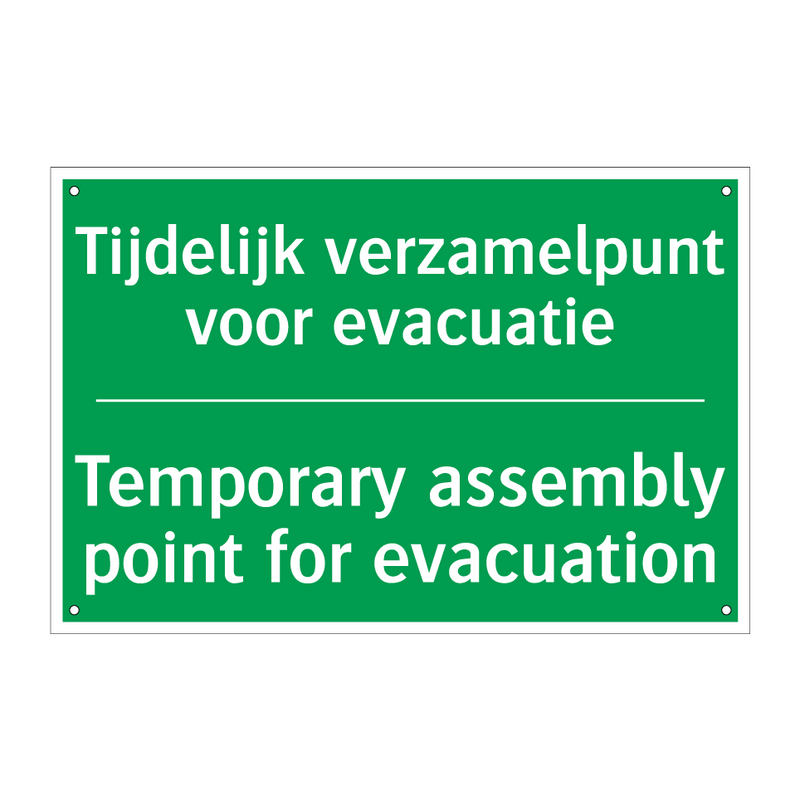 Tijdelijk verzamelpunt voor evacuatie /.../ - Temporary assembly point /.../