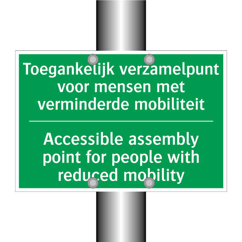 Toegankelijk verzamelpunt voor /.../ - Accessible assembly point /.../