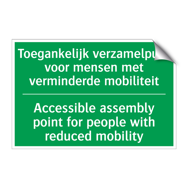 Toegankelijk verzamelpunt voor /.../ - Accessible assembly point /.../