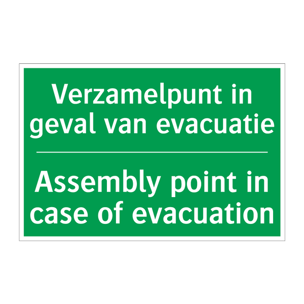 Verzamelpunt in geval van evacuatie /.../ - Assembly point in case of /.../