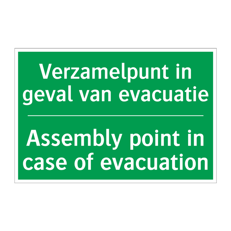 Verzamelpunt in geval van evacuatie /.../ - Assembly point in case of /.../