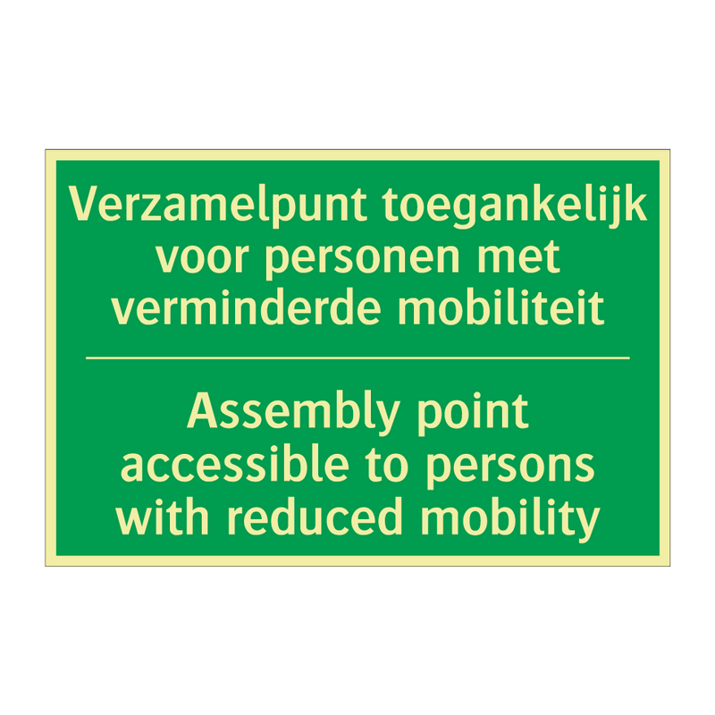 Verzamelpunt toegankelijk voor /.../ - Assembly point accessible /.../