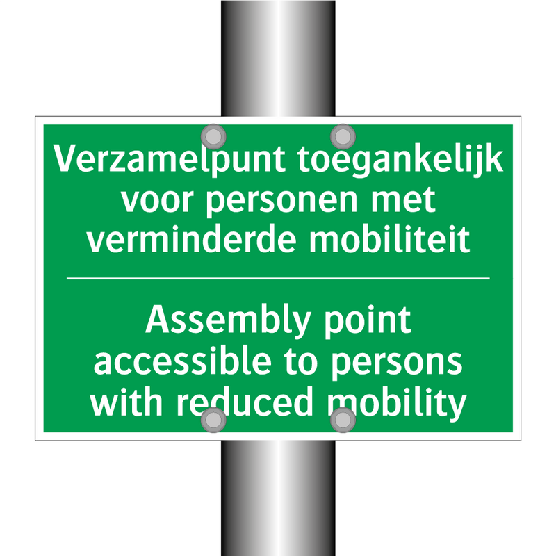 Verzamelpunt toegankelijk voor /.../ - Assembly point accessible /.../