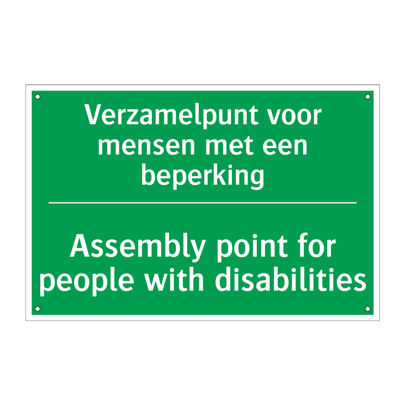 Verzamelpunt voor mensen met een /.../ - Assembly point for people /.../