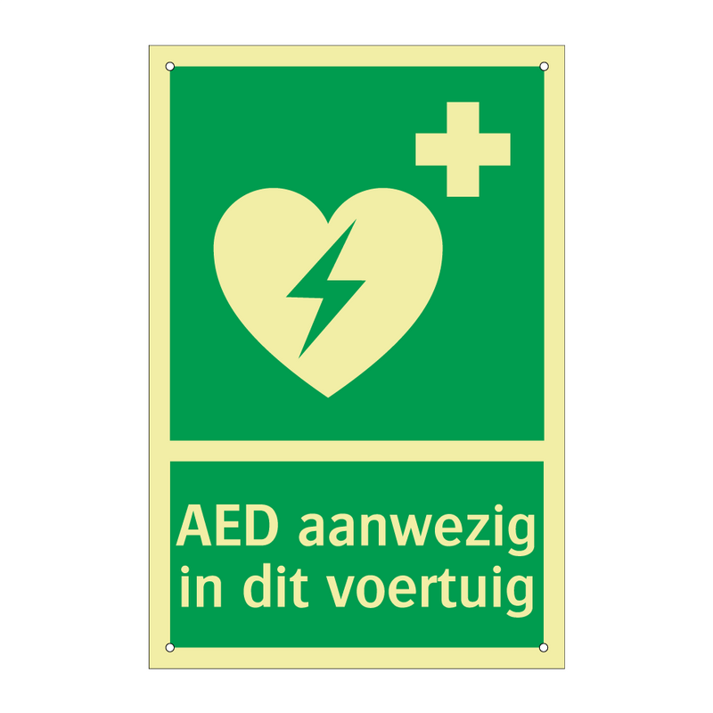 AED aanwezig in dit voertuig & AED aanwezig in dit voertuig & AED aanwezig in dit voertuig