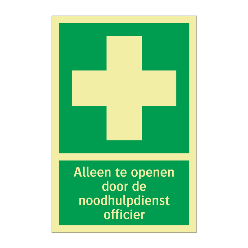 Alleen te openen door de noodhulpdienst officier & Alleen te openen door de noodhulpdienst officier