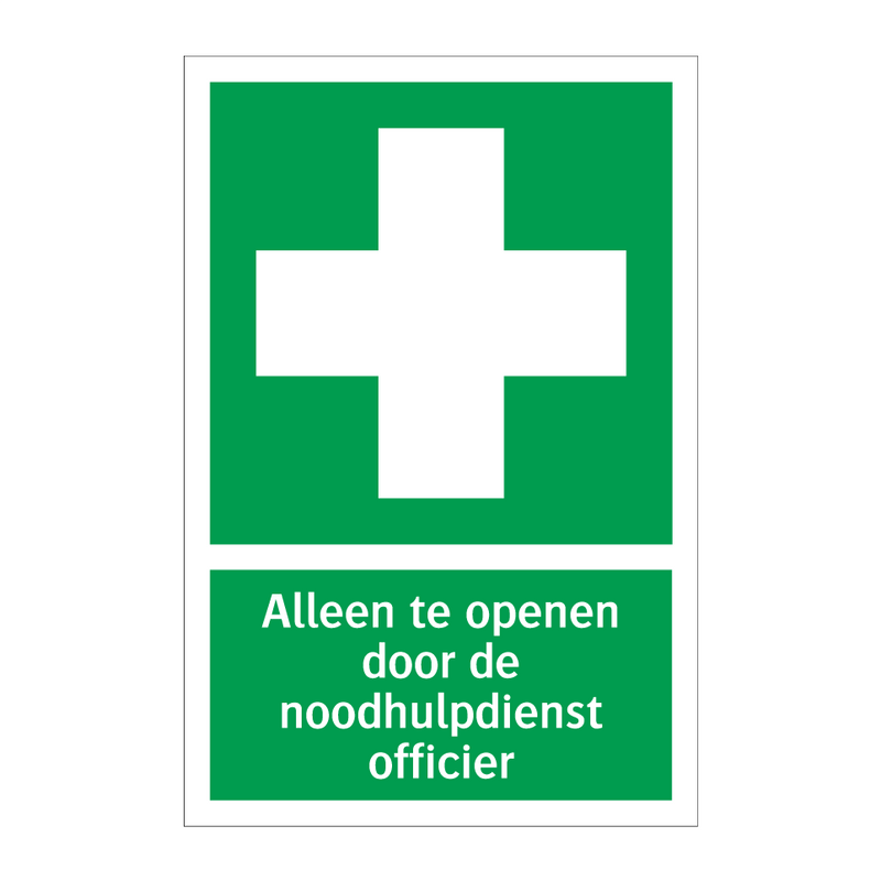 Alleen te openen door de noodhulpdienst officier & Alleen te openen door de noodhulpdienst officier