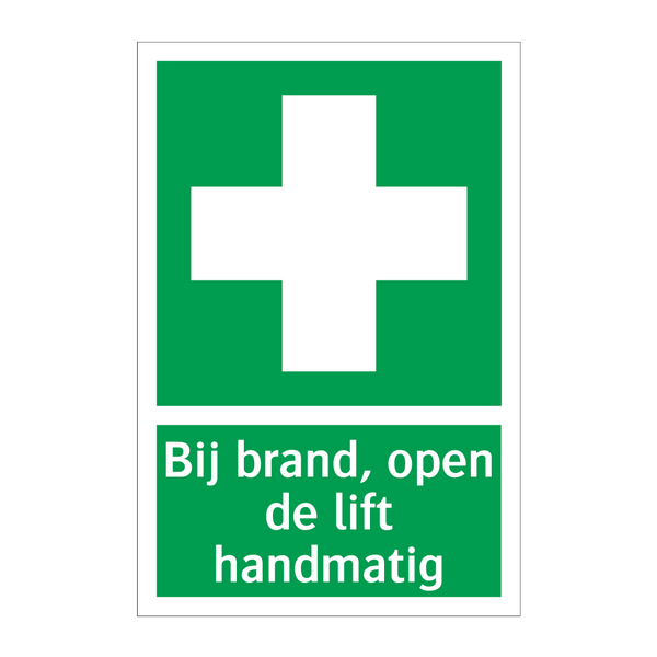 Bij brand, open de lift handmatig & Bij brand, open de lift handmatig