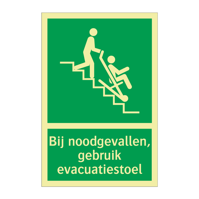 Bij noodgevallen, gebruik evacuatiestoel & Bij noodgevallen, gebruik evacuatiestoel