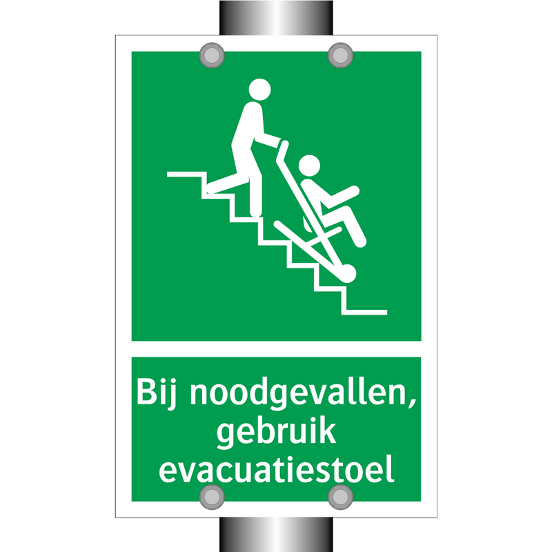 Bij noodgevallen, gebruik evacuatiestoel & Bij noodgevallen, gebruik evacuatiestoel