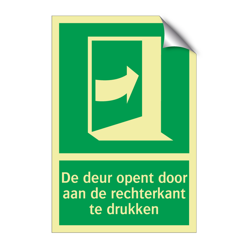 De deur opent door aan de rechterkant te drukken & De deur opent door aan de rechterkant te drukken