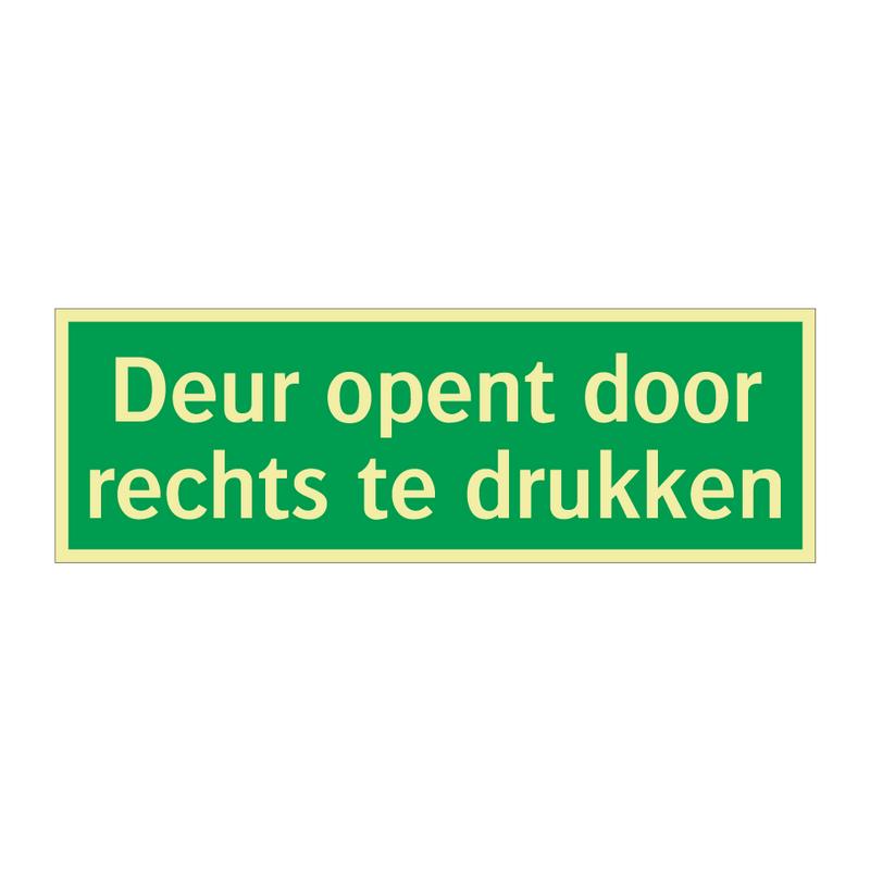 Deur opent door rechts te drukken & Deur opent door rechts te drukken