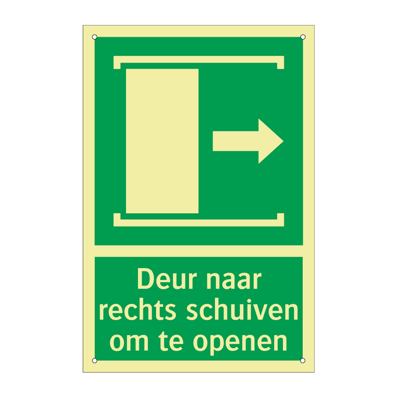 Deur naar rechts schuiven om te openen & Deur naar rechts schuiven om te openen