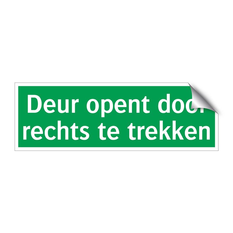 Deur opent door rechts te trekken & Deur opent door rechts te trekken