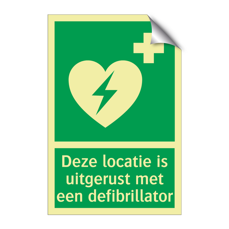 Deze locatie is uitgerust met een defibrillator & Deze locatie is uitgerust met een defibrillator