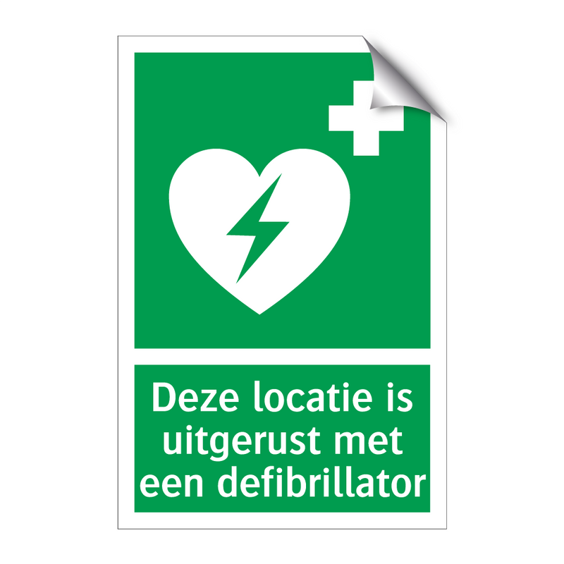 Deze locatie is uitgerust met een defibrillator & Deze locatie is uitgerust met een defibrillator