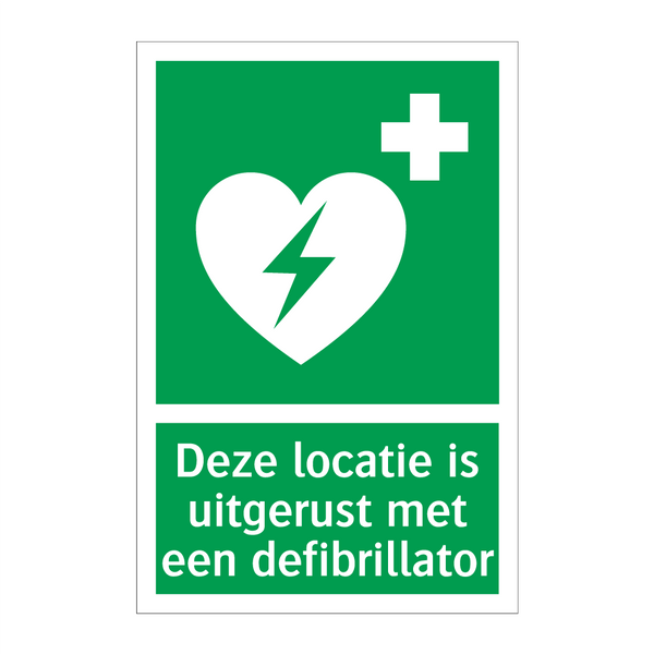 Deze locatie is uitgerust met een defibrillator & Deze locatie is uitgerust met een defibrillator