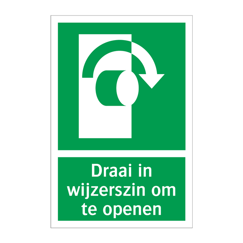 Draai in wijzerszin om te openen & Draai in wijzerszin om te openen