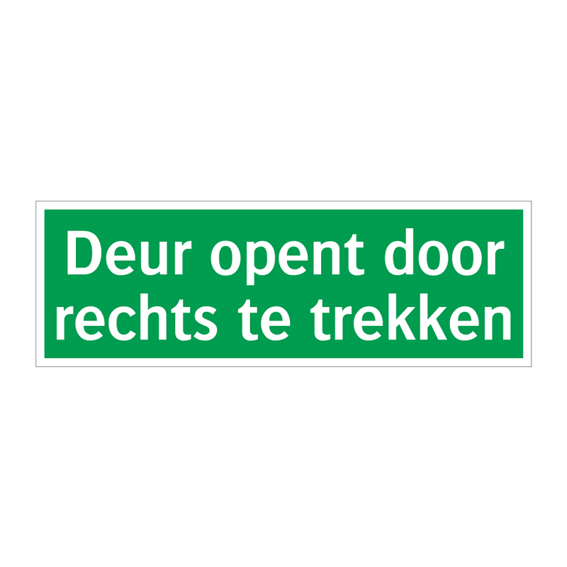 Deur opent door rechts te trekken & Deur opent door rechts te trekken