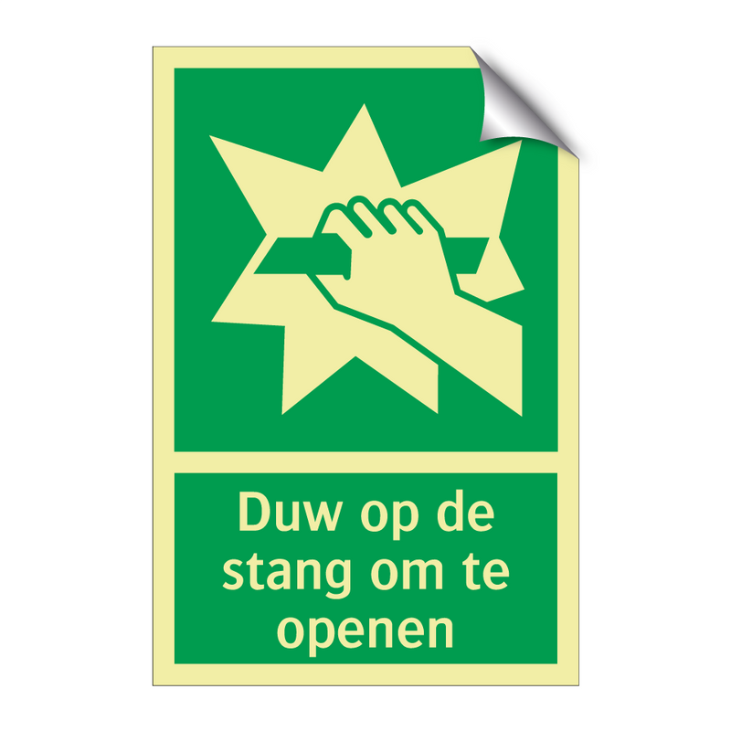 Duw op de stang om te openen & Duw op de stang om te openen & Duw op de stang om te openen