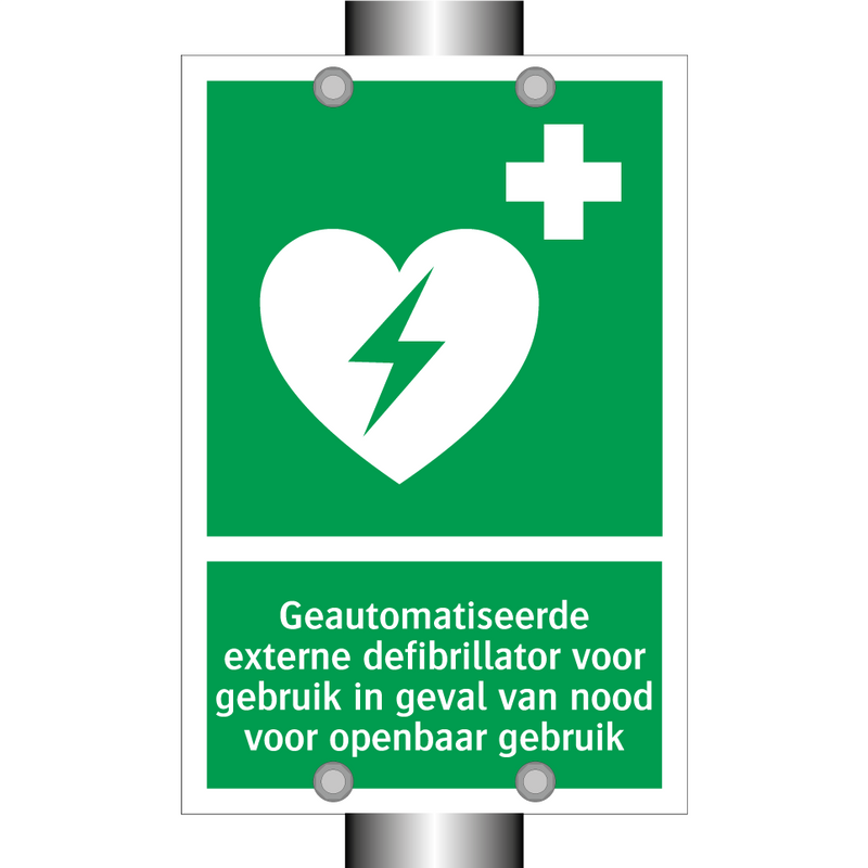 Geautomatiseerde externe defibrillator voor gebruik in geval van nood voor openbaar gebruik