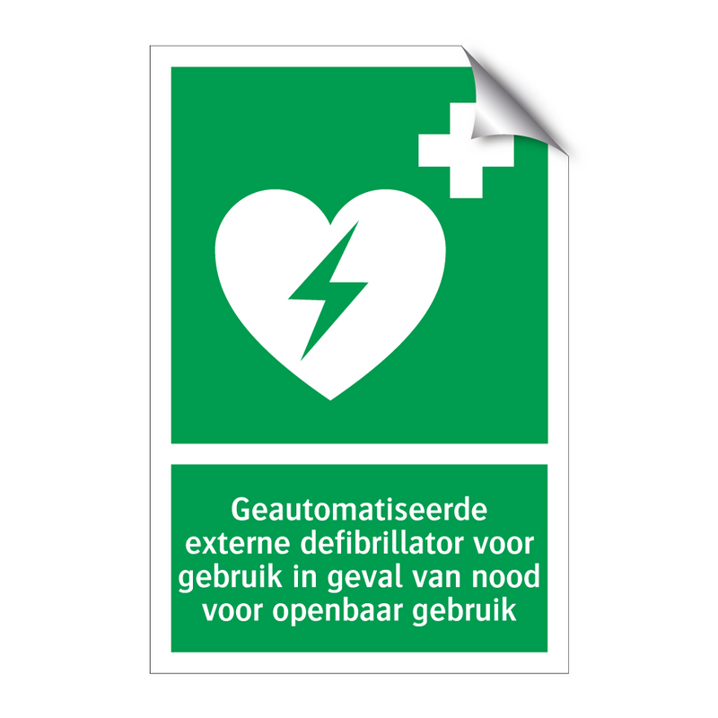 Geautomatiseerde externe defibrillator voor gebruik in geval van nood voor openbaar gebruik