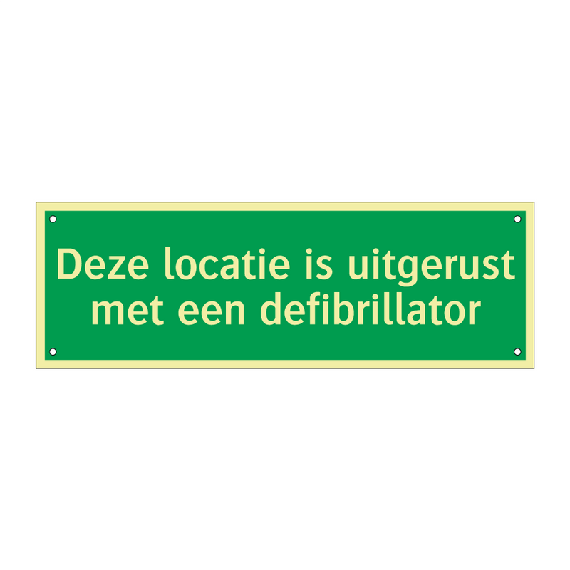 Deze locatie is uitgerust met een defibrillator & Deze locatie is uitgerust met een defibrillator