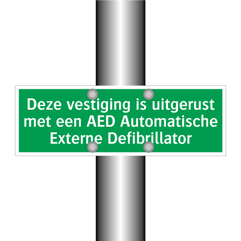 Deze vestiging is uitgerust met een AED Automatische Externe Defibrillator