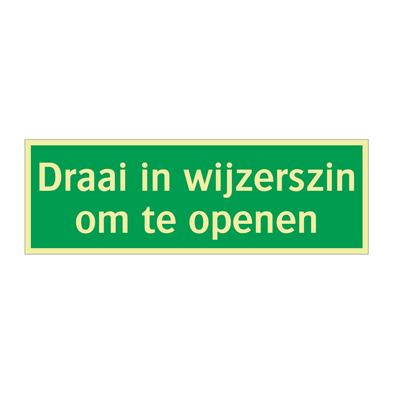 Draai in wijzerszin om te openen & Draai in wijzerszin om te openen