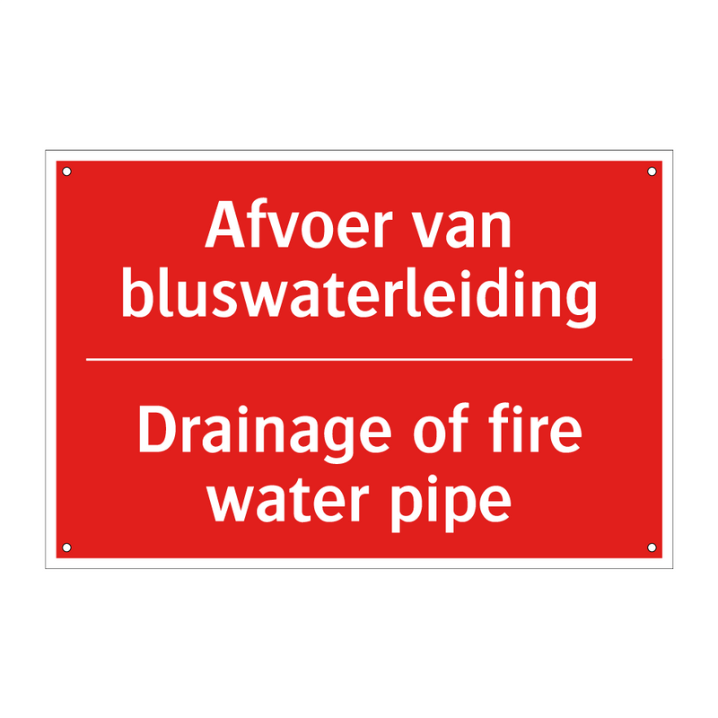 Afvoer van bluswaterleiding - Drainage of fire water pipe