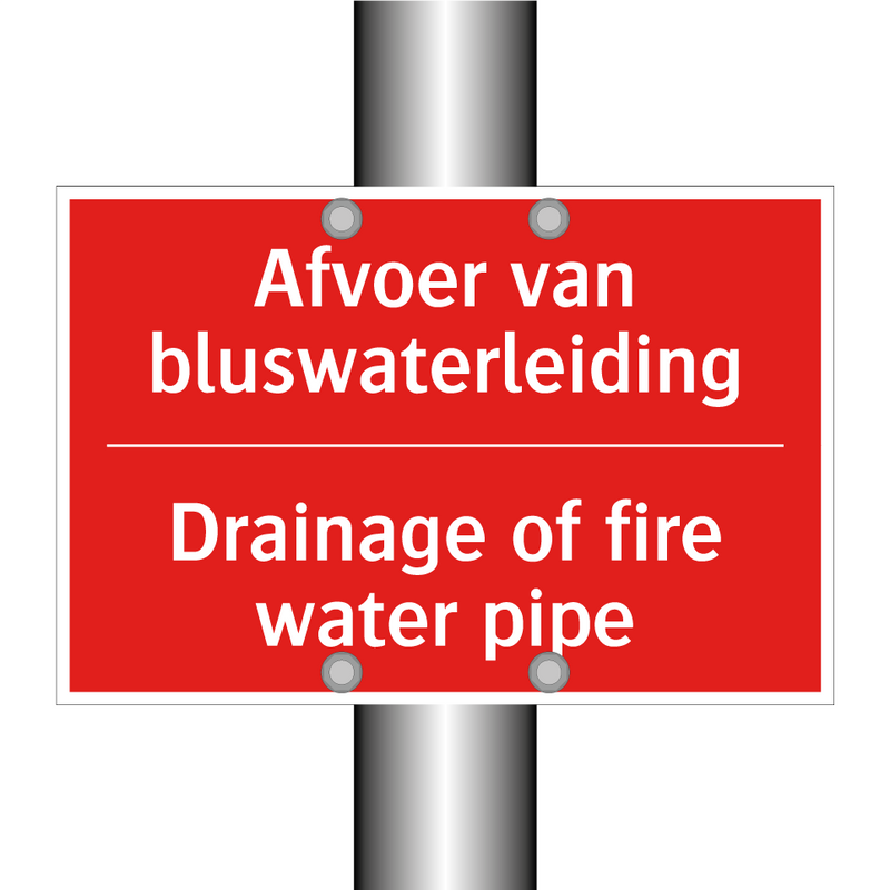 Afvoer van bluswaterleiding - Drainage of fire water pipe