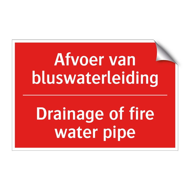 Afvoer van bluswaterleiding - Drainage of fire water pipe