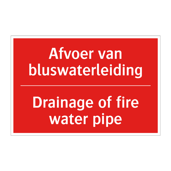 Afvoer van bluswaterleiding - Drainage of fire water pipe