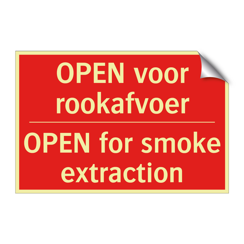 OPEN voor rookafvoer - OPEN for smoke extraction