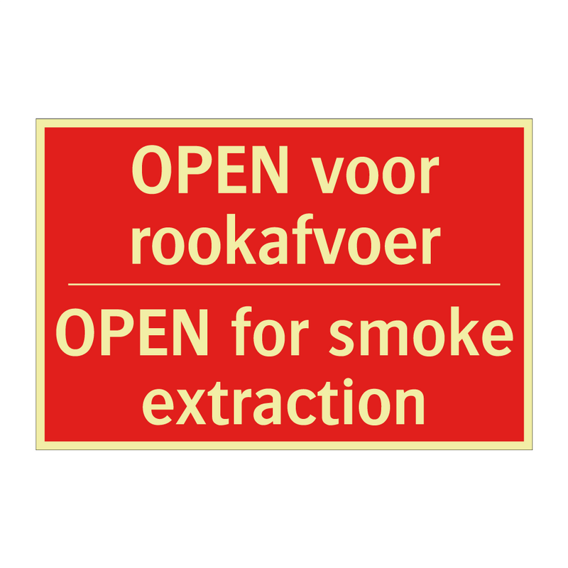 OPEN voor rookafvoer - OPEN for smoke extraction