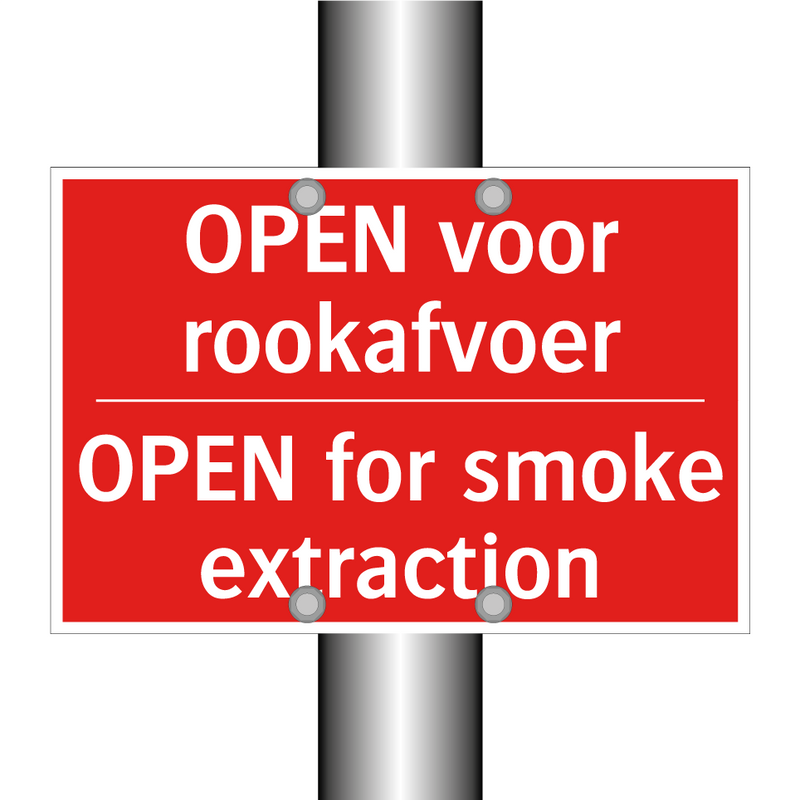 OPEN voor rookafvoer - OPEN for smoke extraction