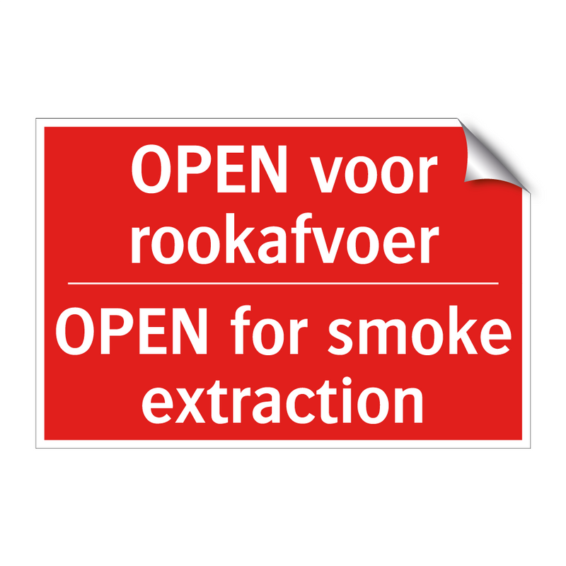 OPEN voor rookafvoer - OPEN for smoke extraction