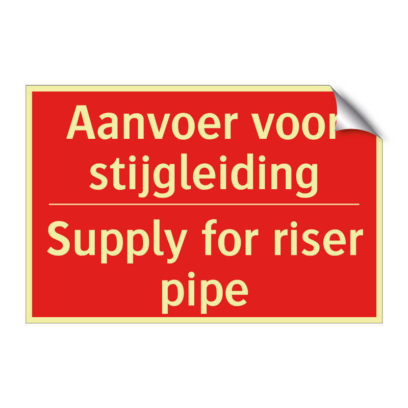 Aanvoer voor stijgleiding - Supply for riser pipe