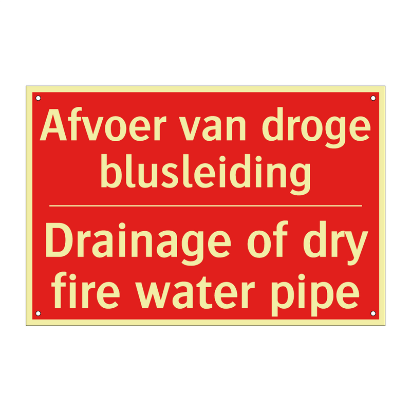 Afvoer van droge blusleiding - Drainage of dry fire water pipe