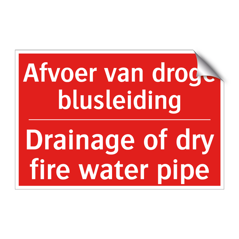 Afvoer van droge blusleiding - Drainage of dry fire water pipe