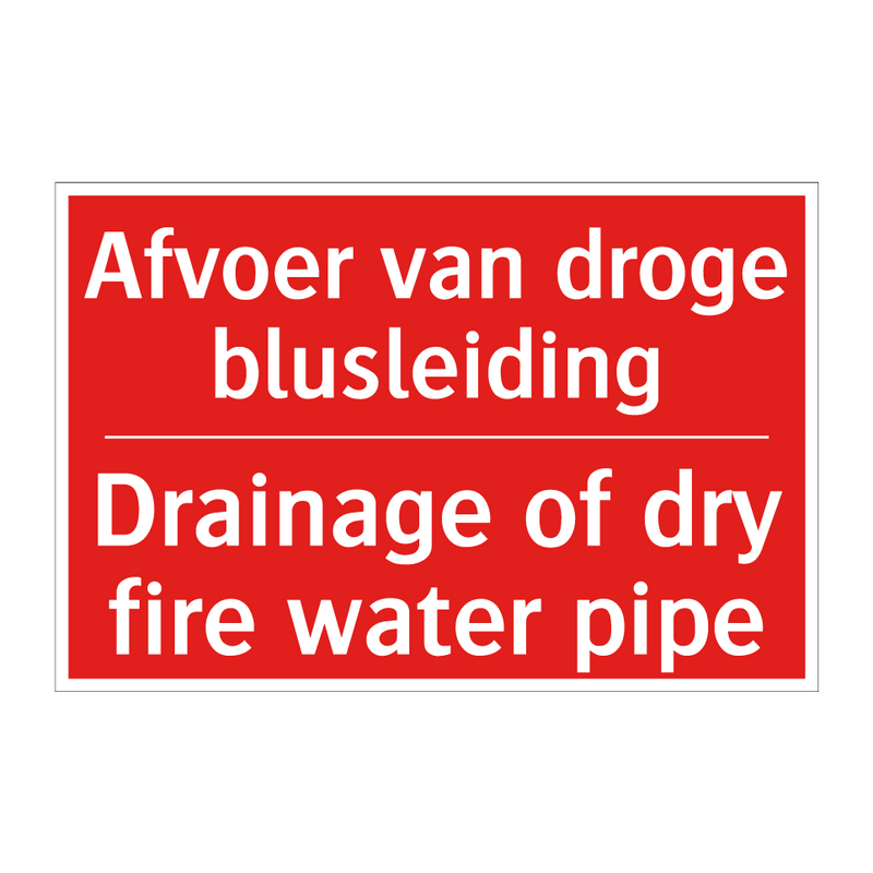 Afvoer van droge blusleiding - Drainage of dry fire water pipe